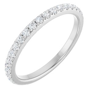 14K White 3/8 CTW Natural Diamond Anniversary Band 29 round full cut stones-Round
