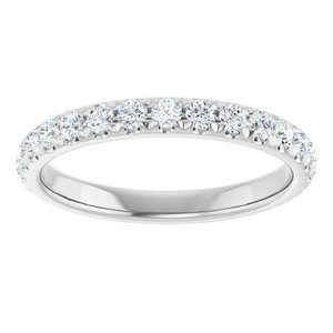 14K White 1/2 CTW Natural Diamond Anniversary Band-Round