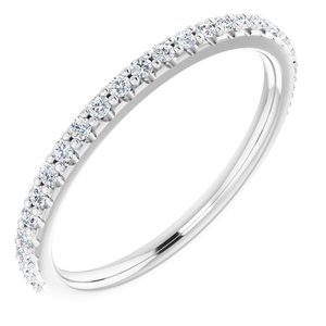14K White 1/5 CTW Natural Diamond Band-Oval