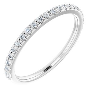 14K White 1/5 CTW Natural Diamond Band-Cushion