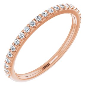 14K Rose 1/5 CTW Natural Diamond Band-Oval
