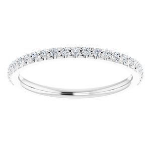 14K White 1/5 CTW Natural Diamond Band-Oval