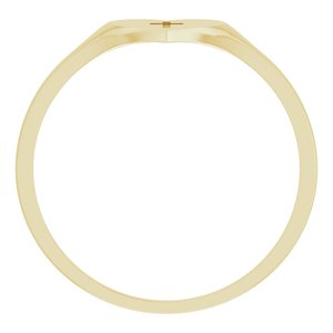 14K Yellow Heart & Cross Ring Size 5