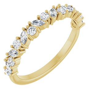 14K Yellow 1/2 CTW Lab-Grown Diamond Anniversary Band-Marquise