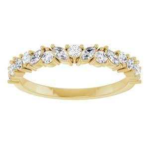 14K Yellow 1/2 CTW Lab-Grown Diamond Anniversary Band-Marquise