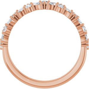 14K Rose 1/2 CTW Natural Diamond Anniversary Band-Marquise