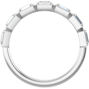 14K White 1/2 CTW Natural Diamond Anniversary Band-Straight Baguette