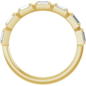 14K Yellow 1/2 CTW Natural Diamond Anniversary Band-Straight Baguette