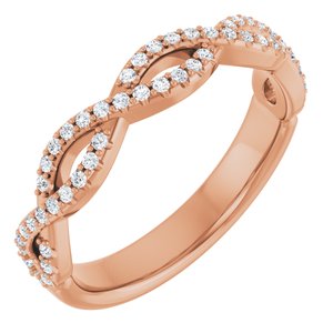14K Rose 1/5 CTW Natural Diamond Anniversary Band-Round