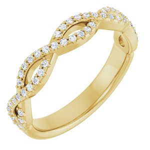14K Yellow 1/5 CTW Natural Diamond Anniversary Band 54 round faceted stones-Round