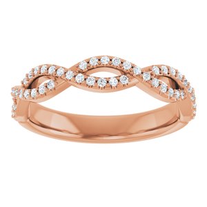 14K Rose 1/5 CTW Natural Diamond Anniversary Band-Round