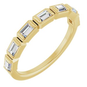 14K Yellow 1/2 CTW Natural Diamond Anniversary Band-Straight Baguette