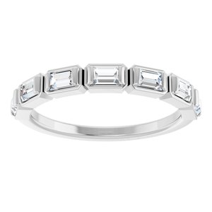 14K White 1/2 CTW Natural Diamond Anniversary Band-Straight Baguette