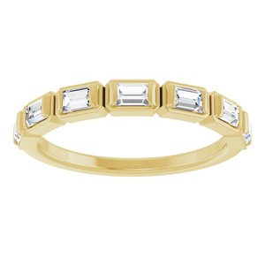 14K Yellow 1/2 CTW Natural Diamond Anniversary Band-Straight Baguette