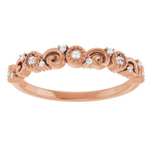 14K Rose .08 CTW Natural Diamond Anniversary Band-Round