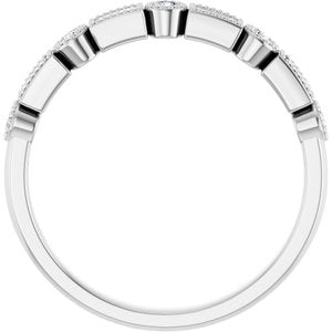 14K White 1/4 CTW Natural Diamond Anniversary Band-Straight Baguette
