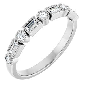 14K White 1/4 CTW Natural Diamond Anniversary Band-Straight Baguette