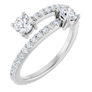 14K White 7/8 CTW Lab-Grown Diamond Ring-Round-4.1 Mm