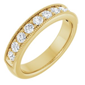 14K Yellow 5/8 CTW Lab-Grown Diamond Anniversary Band-Round
