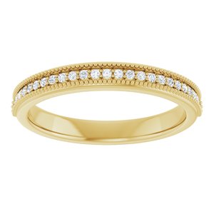 14K Yellow 1/5 CTW Lab-Grown Diamond Anniversary Band 17 round lab grown full cut stones-Round