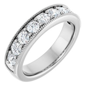 14K White 3/4 CTW Lab-Grown Diamond Anniversary Band-Round