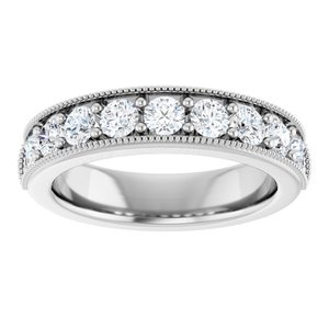 14K White 3/4 CTW Lab-Grown Diamond Anniversary Band-Round