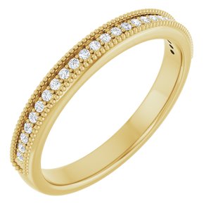 14K Yellow 1/5 CTW Lab-Grown Diamond Anniversary Band 17 round lab grown full cut stones-Round