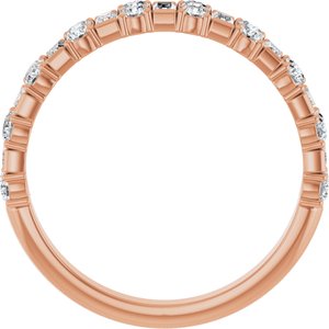 14K Rose 9/10 CTW Natural Diamond Anniversary Band-Straight Baguette