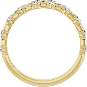 14K Yellow 9/10 CTW Lab-Grown Diamond Anniversary Band-Straight Baguette