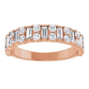 14K Rose 9/10 CTW Natural Diamond Anniversary Band-Straight Baguette