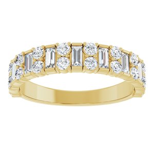 14K Yellow 9/10 CTW Lab-Grown Diamond Anniversary Band-Straight Baguette