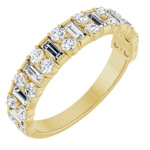 14K Yellow 9/10 CTW Lab-Grown Diamond Anniversary Band-Straight Baguette