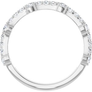 14K White 3/8 CTW Lab-Grown Diamond Anniversary Band-Round