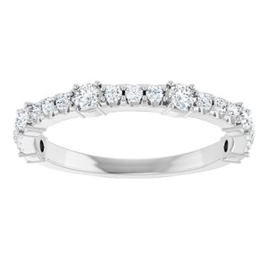 14K White 3/8 CTW Lab-Grown Diamond Anniversary Band-Round