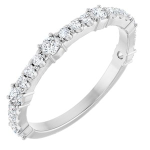 14K White 3/8 CTW Lab-Grown Diamond Anniversary Band-Round