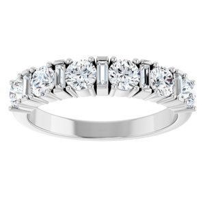 14K White 1 CTW Natural Diamond Anniversary Band-Round