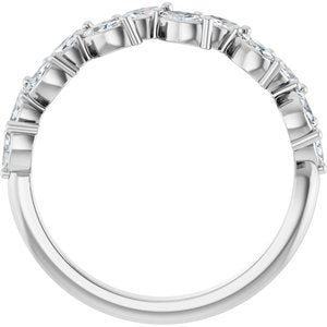 14K White 5/8 CTW Natural Diamond Anniversary Band-Marquise