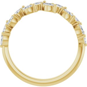 14K Yellow 5/8 CTW Natural Diamond Anniversary Band-Marquise