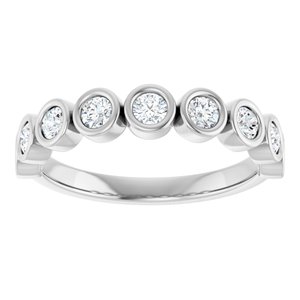 14K White 1/2 CTW Natural Diamond Anniversary Band-Round