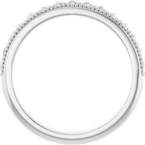 14K White 3/8 CTW Natural Diamond Anniversary Band 15 full cut round 3 prong setting-Round
