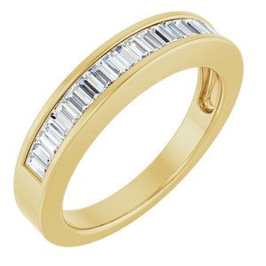 14K Yellow 1/2 CTW Natural Diamond Anniversary Band-Straight Baguette