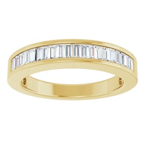 14K Yellow 1/2 CTW Natural Diamond Anniversary Band-Straight Baguette