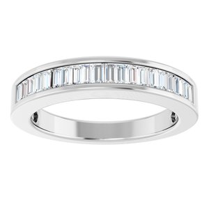 14K White 1/2 CTW Natural Diamond Anniversary Band-Straight Baguette