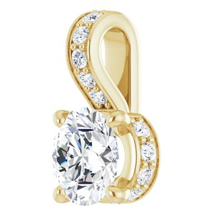 14K Yellow 1/2 CTW Lab-Grown Diamond Pendant-Lab-Grown Diamond-4.8Mm :: 1/2 Ctw