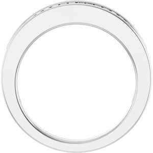 14K White 1/2 CTW Natural Diamond Anniversary Band-Straight Baguette