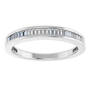 14K White 1/4 CTW Natural Diamond Anniversary Band-Straight Baguette