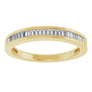 14K Yellow 1/4 CTW Natural Diamond Anniversary Band 27 straight baguette stones-Straight Baguette