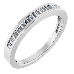 14K White 1/4 CTW Natural Diamond Anniversary Band-Straight Baguette