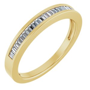 14K Yellow 1/4 CTW Natural Diamond Anniversary Band 27 straight baguette stones-Straight Baguette