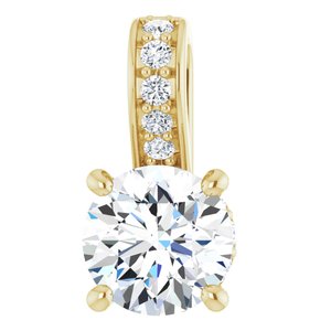 14K Yellow 1/2 CTW Lab-Grown Diamond Pendant-Lab-Grown Diamond-4.8Mm :: 1/2 Ctw